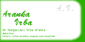 aranka vrba business card